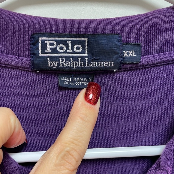Ralph Lauren Polo Mens Sz XXL Shirt Purple Classic Solid Preppy Golf Y2K - Picture 4 of 7